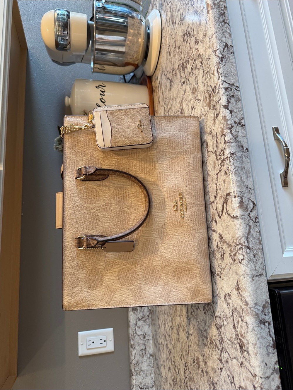 Coach Beige Signature Canvas Tote Bag - Coach - Picture 15 of 15